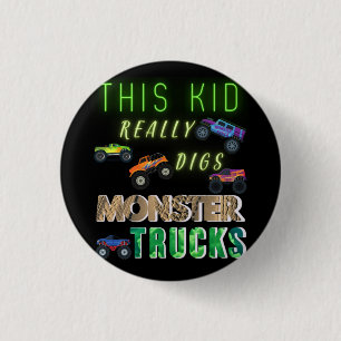 Dit Kind scoort echt Monster Trucks Ronde Button 3,2 Cm