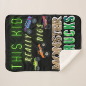 Dit Kind scoort echt Monster Trucks Sherpa Deken (Voorkant (horizontaal))