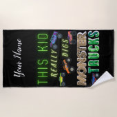 Dit Kind scoort echt Monster Trucks Strandlaken (Voorkant)