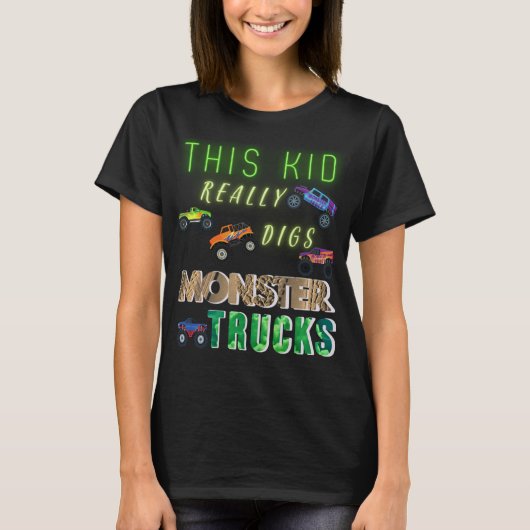 Dit Kind scoort echt Monster Trucks T-shirt (Voorkant)