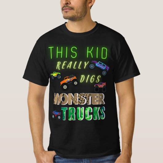 Dit Kind scoort echt Monster Trucks T-shirt (Voorkant)