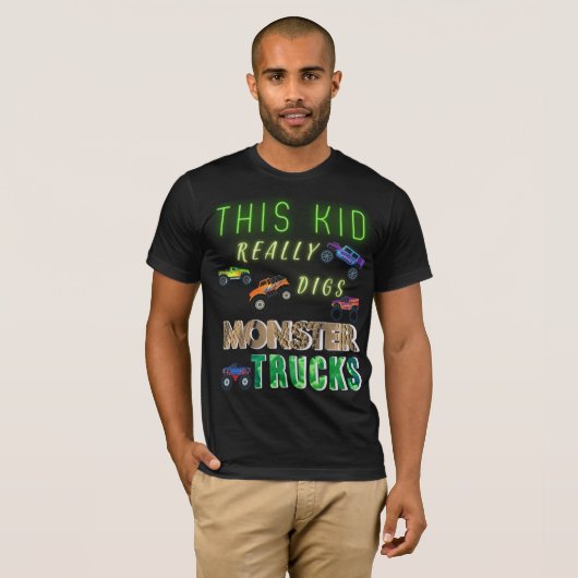 Dit Kind scoort echt Monster Trucks T-shirt (Voorkant volledig)
