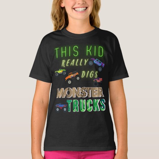 Dit Kind scoort echt Monster Trucks T-shirt (Voorkant)
