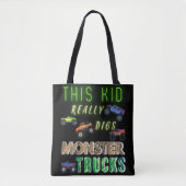 Dit Kind scoort echt Monster Trucks Tote Bag (Voorkant)