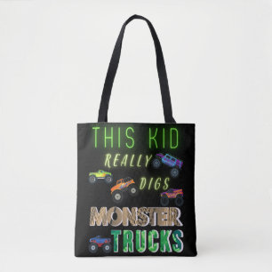 Dit Kind scoort echt Monster Trucks Tote Bag