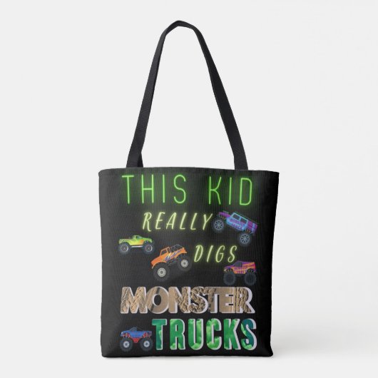 Dit Kind scoort echt Monster Trucks Tote Bag (Achterkant)