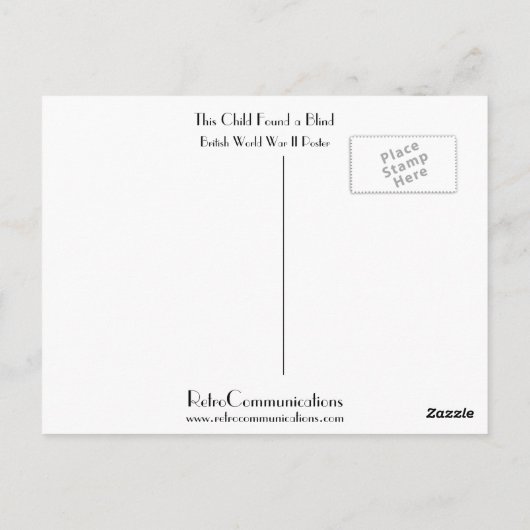 Dit kind vond een blinde briefkaart (Achterkant)