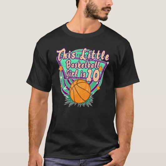Dit kleine Basketbalmeisje is 10e verjaardag op de T-shirt (Voorkant)