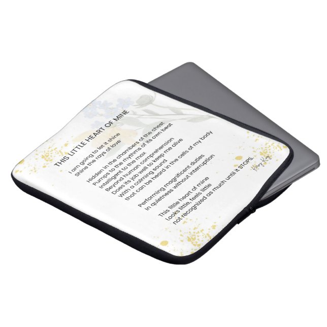 Dit kleine hartje van mij - Dankbaarheid gedicht Laptop Sleeve (Voorkant top)