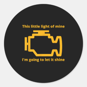 Dit kleine lampje van mij - controleer het motorli ronde sticker