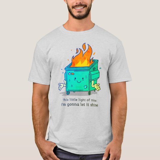 Dit Kleine Licht: Design van een vuilcontainerbran T-shirt (Voorkant)