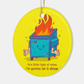 Dit kleine licht: Dumpster Fire Keramisch Ornament (Links)