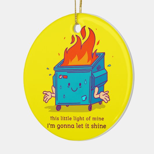 Dit kleine licht: Dumpster Fire Keramisch Ornament (Links)