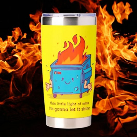 Dit kleine licht: Dumpster Fire Thermal Tumbler Geïsoleerde Drinkbeker