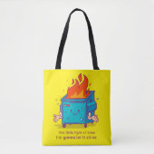 Dit Kleine Licht: Tote Bag met Vuilcontainerbrand (Voorkant)