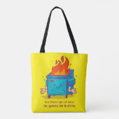 Dit Kleine Licht: Tote Bag met Vuilcontainerbrand (Achterkant)