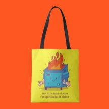 Dit Kleine Licht: Tote Bag met Vuilcontainerbrand
