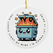 Dit kleine licht van mijn vuilnisbak keramisch ornament (Achterkant)