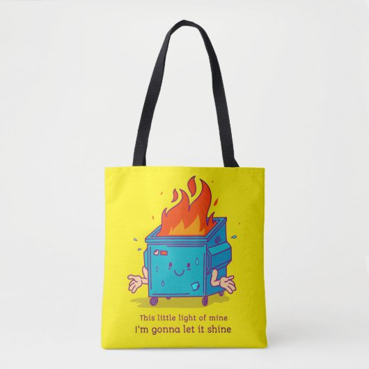 Dit kleine lichtje: Dumpster Fire Canvas tas (Voorkant)
