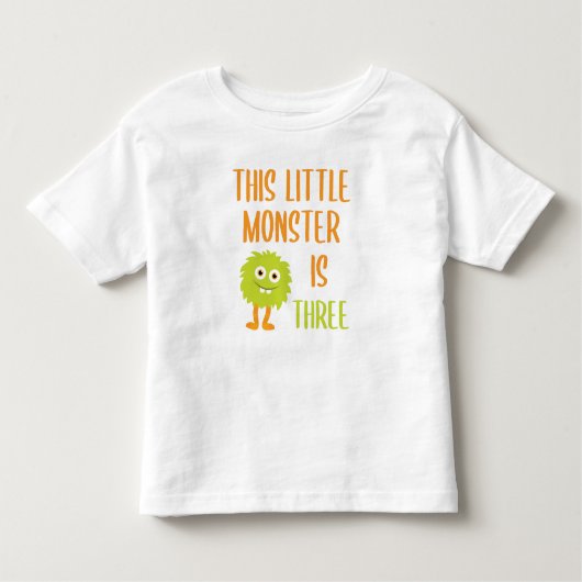 Dit kleine monster is drie // Cute Birthday Kinder Shirts (Voorkant)