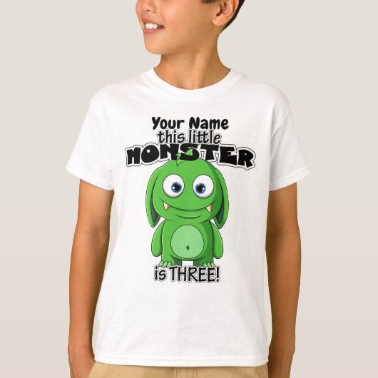 Dit kleine monster is drie t-shirt (Voorkant)