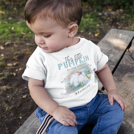 Dit Kleine Pompoen Verjaardag Baby Blauwe T-Shirt