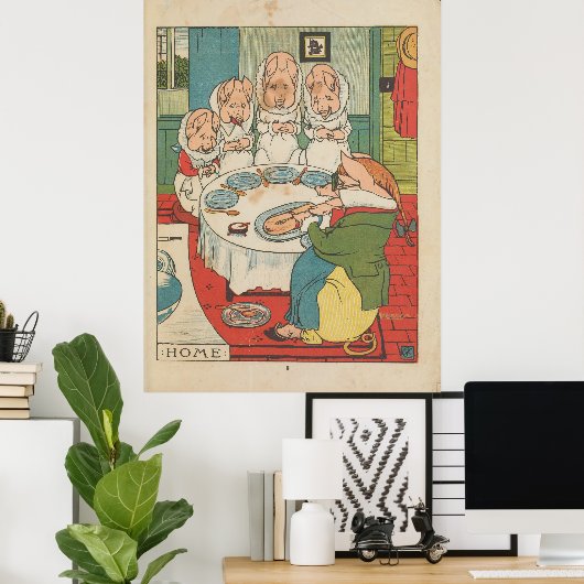 Dit kleine varken ging naar de markt 1870 - Home Poster (Thuiskantoor)