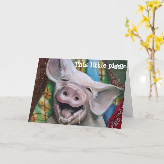 DIT KLEINE VARKENTJE WENST JE EEN HELE FIJNE VERJA KAART (Gele Bloem)