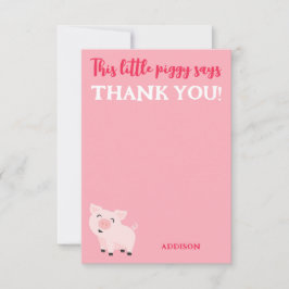 Dit kleine varkentje zegt dankjewel Boerderij Bedankkaart