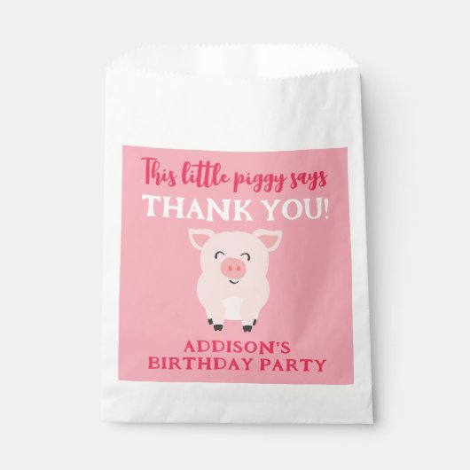 Dit kleine varkentje zegt dankjewel Boerderij Bedankzakje (Voorkant)