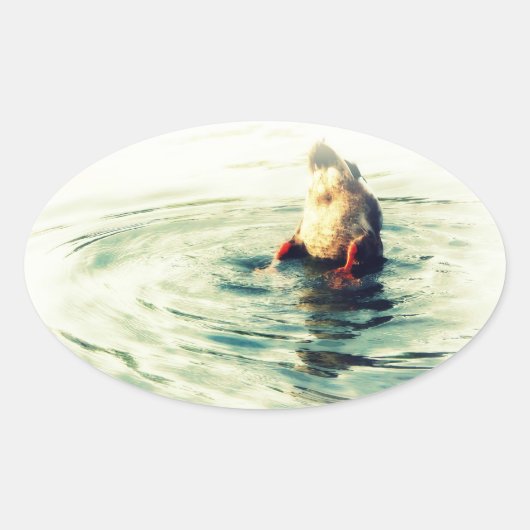 Dit komt op! Duck Butt Ovale Sticker (Voorkant)