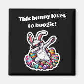 Dit konijn houdt van boogie! magneet (Voorkant)