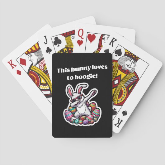Dit konijn houdt van boogie! pokerkaarten (Achterkant)