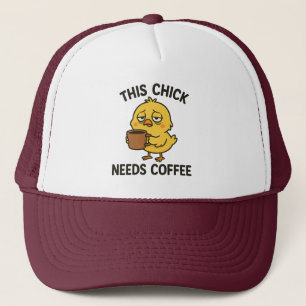 Dit kuiken heeft koffie nodig trucker pet