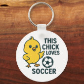 Dit kuiken houdt van voetbal sleutelhanger (Achterkant)