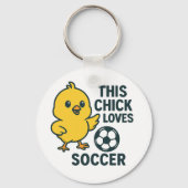 Dit kuiken houdt van voetbal sleutelhanger (Achterkant)