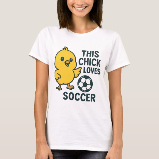 Dit kuiken houdt van voetbal t-shirt (Voorkant)