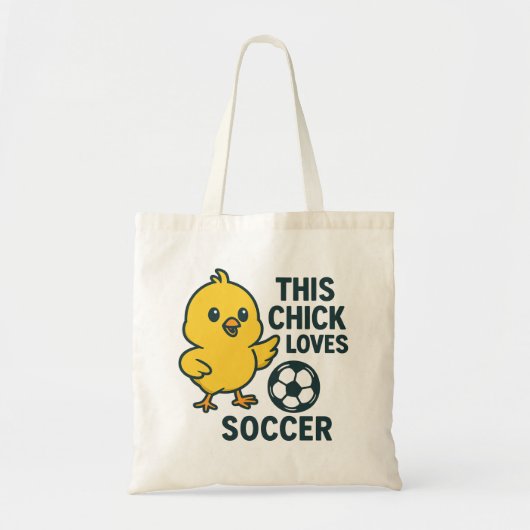 Dit kuiken houdt van voetbal tote bag (Voorkant)