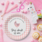 Dit kuiken is één 1e verjaardag papieren bordje (Feest)