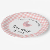 Dit kuiken is één 1e verjaardag papieren bordje (Gekanteld)