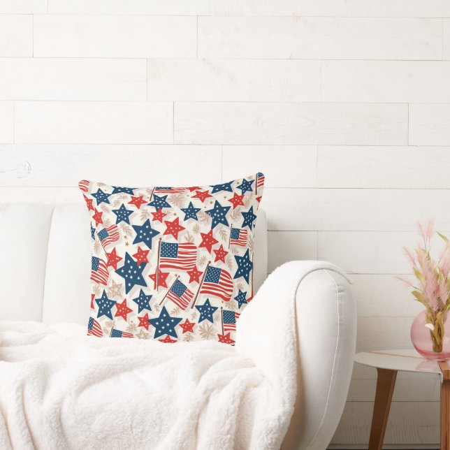 Dit kussen toont de nationale vlag. (Bank)