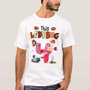 Dit Ladybug is 4 jaar oud, 4 jaar oud, meisje Fami T-shirt