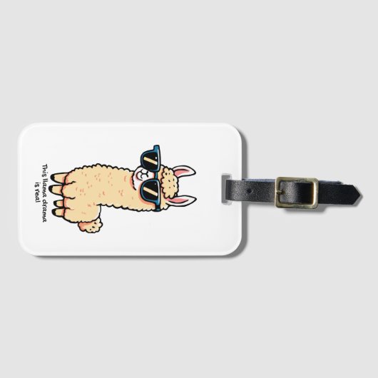 Dit lama drama is een echte eigenzinnige pose in z bagagelabel (Voorkant (horizontaal))