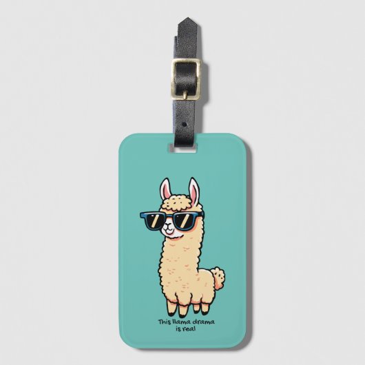 Dit lama drama is een echte eigenzinnige pose in z bagagelabel (Voorkant (verticaal))