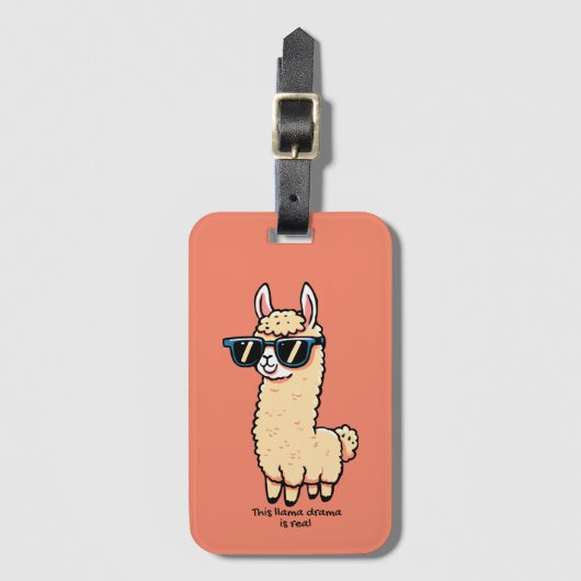 Dit lama drama is een echte eigenzinnige pose in z bagagelabel (Voorkant (verticaal))