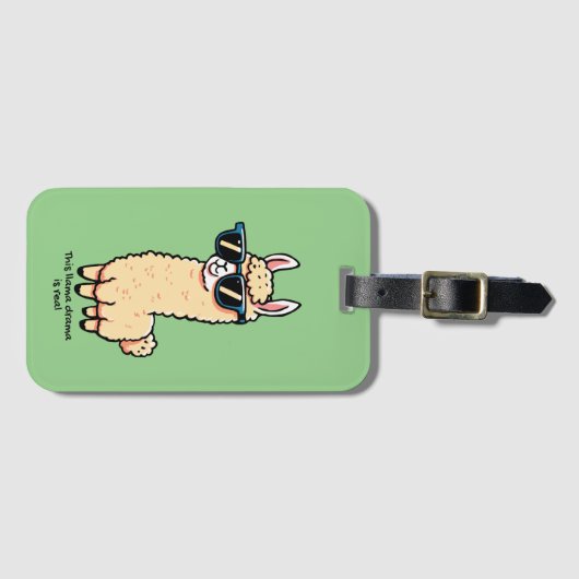 Dit lama drama is een echte eigenzinnige pose in z bagagelabel (Voorkant (horizontaal))