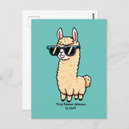 Dit lama drama is een echte eigenzinnige pose in z briefkaart