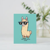 Dit lama drama is een echte eigenzinnige pose in z briefkaart (Staand voorkant)