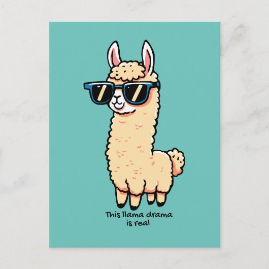 Dit lama drama is een echte eigenzinnige pose in z briefkaart (Voorkant)