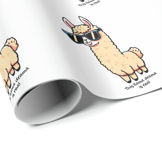 Dit lama drama is een echte eigenzinnige pose in z cadeaupapier (Rol Hoek)